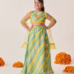 pspeaches Girls Printed Ready to Wear Lehenga & Blouse With Dupatta-image-93