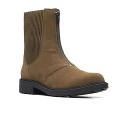 Clarks Women Olive Solid Casual Boots-image-52