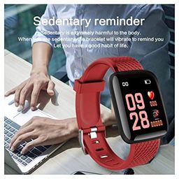 TechKing (Special with 12 Years Warranty Comfortable On-Ear Bluetooth Wireless Headphone, Bluetooth D116 SmartWatch with Heart Rate Monitor-RED image 3