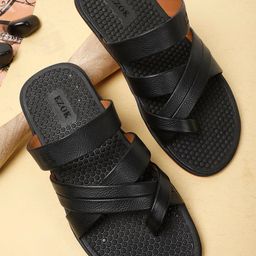 EZOK Men Textured Leather Comfort Sandals-image-106