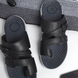 EZOK Men Textured Leather Comfort Sandals-image-36
