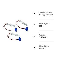 generic SP Electron Pack of 3 Pcs 9V Battery Snap Cap with 5W White SMD LED Strip Electronic Components for Students Project and Experiments. image 2
