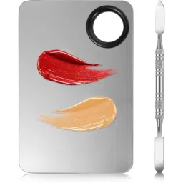 Getmecraft Stainless Steel Makeup Mixing Plate & Spatula Tool - Rectangle Shape-picture-33