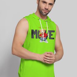 Juxar Printed Cotton Hooded Sleeveless Gym Vest-image-88