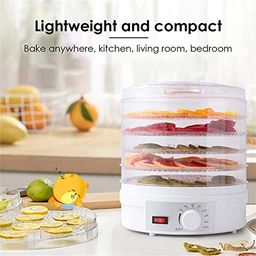 AubeAlba Food Dehydrator, Preserver, Jerky Maker, Plastic Electric Transparent 5 Tier Countertop Dry Food and Fruits Saver Machine with Adjustable Temperature Control For Home (Cylin, 5-Tray) image 4