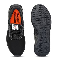 HIROLAS Men Black & Grey Patterned Memory Foam Technology Mesh Running Shoes image 4