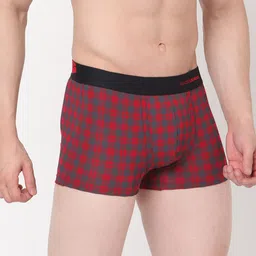 UnderJeans by Spykar Men Maroon & Grey Checked Trunk UJMTRRPTS036MAROONCHECK image 2