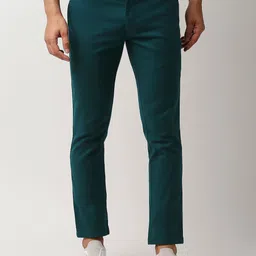 Basics Men Green Tapered Fit Trousers-image-67