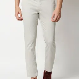 Basics Men Grey Tapered Fit Chinos Trousers-image-47
