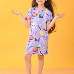 Anthrilo Girls Conversational Printed Night Suit-image-27