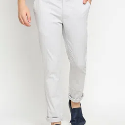 Basics Men Grey Tapered Fit Trousers-image-65