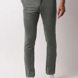 Basics Men Grey Tapered Fit Trousers-image-70