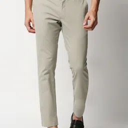 Basics Men Green Tapered Fit Trousers-image-62