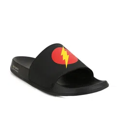 Campus Men Black & Red Printed Sliders-picture-6