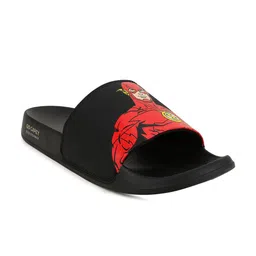 Campus Men Black & Red Printed Sliders-29