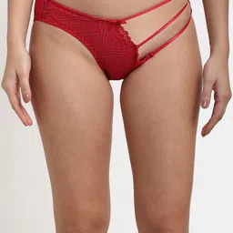 MAKCLAN Women Red Self-Design Bikini Briefs K1402PRS-image-19
