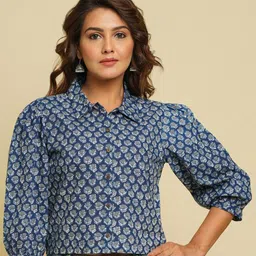 CRAFTED FOR YOU Women Comfort Floral Printed Casual Cotton Shirt-image-75