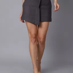 TAG 7 Women Grey Solid Above-Knee Length Pencil Skirt-image-29