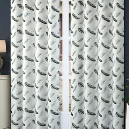 Bajo's Beige & Blue 2 Pieces Printed Door Curtain-12