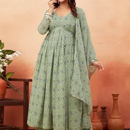 ODD BY chansi TRENDZ Floral Printed Regular Kurta with Palazzos & With Dupatta-picture-1