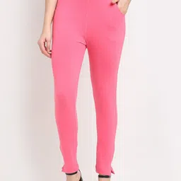 TAG 7 Women Pink Solid Ankle-Length Leggings-picture-38