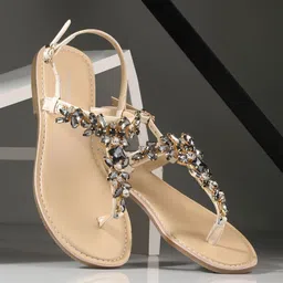 CARLO ROMANO Women Embellished T-Strap Flats-54
