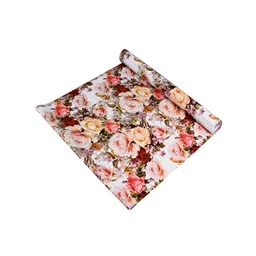 Kuber Industries White & Pink Printed Anti-Slip Shelf Liner-29