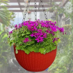 Kuber Industries Set Of 4 Large Hanging Planter For Balcony & Railing-58