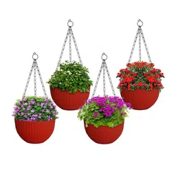 Kuber Industries Set Of 4 Large Hanging Planter For Balcony & Railing image 3