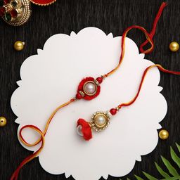 Aapno Rajasthan Bhaiya Bhabhi Thread Rakhi With Roli Chawal & Greetings Card-image-87