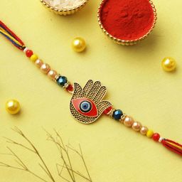 Aapno Rajasthan Hand of Protection Rakhi with Roli Chawal & Greeting Card-image-21