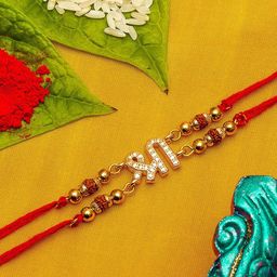aadita Men Red & Gold-Toned Beaded Rakhi-image-25