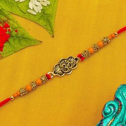 aadita Men Gold-Toned & Red Beaded Rakhi-image-65