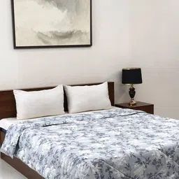 BOMBAY DYEING Grey & Yellow Pure Cotton 200 GSM Double Bed Reversible Quilted Comforter-8