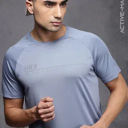HRX by Hrithik Roshan Men Typography Printed T-shirt with Reflective Detail-image-47