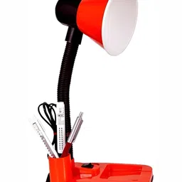 SPARK WORLD Red & Black Acrylic Contemporary Bell Shaped Table Lamp image 1