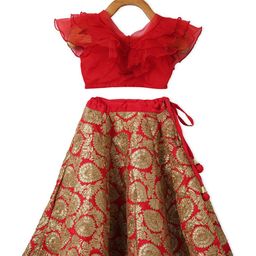 PICCOLO Red & Gold-Coloured Ready to Wear Lehenga with Blouse-picture-5