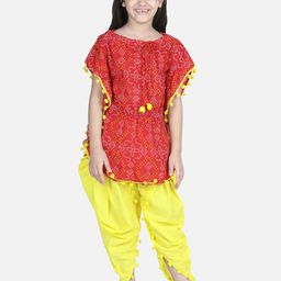 BownBee Girls Printed Top with Dhoti Pants-picture-24