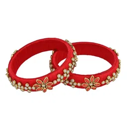 asthetika kids Asthetika Girls Set of 2 Kundan Stone Studded Bangles image 2