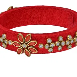 asthetika kids Asthetika Girls Set of 2 Kundan Stone Studded Bangles image 5