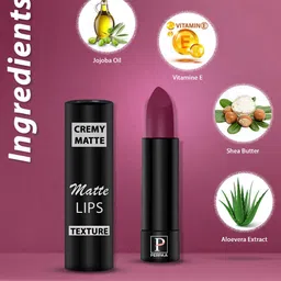 PERPAA Set of 2 Creamy Matte Long Stay Intense Lipstick - Cherry Red 52 & Red Bloom 55 image 5
