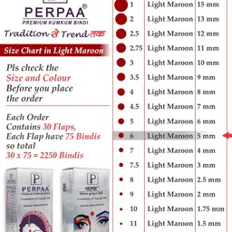 PERPAA Premium Kumkum Set Of 2 Round Stick On Bindi Book - Black & Red image 4