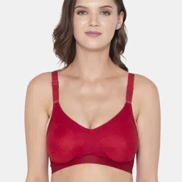 Souminie Red Solid Cotton Non Padded Bra-31