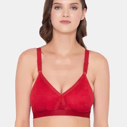 Souminie Red Solid Non Padded Minimizer Bra-picture-7