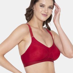 Souminie Red & Red Solid Seamless Bra image 3