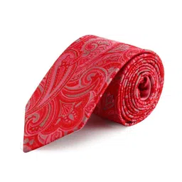 PELUCHE Men Red Woven Design Broad Tie-picture-9
