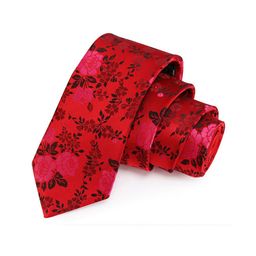 PELUCHE Men Red & Black Woven Design Broad Tie-picture-5