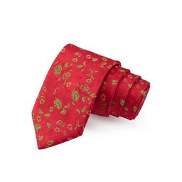 PELUCHE Men Red & Green Woven Design Broad Tie-picture-19