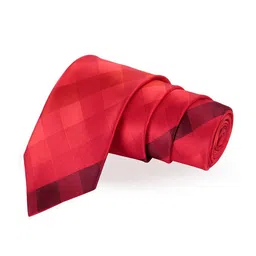 PELUCHE Men Red Checked Broad Tie-picture-14