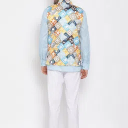 Hangup Men Printed Kurta with Trousers & Nehru Jacket image 4